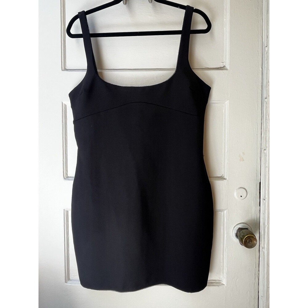 Zara Black Mini Dress Xl Lolita Club Party Festival Siren Minimalist Stretch New